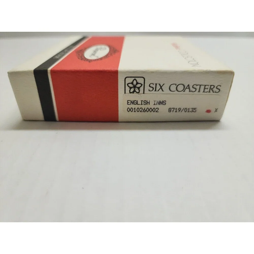 Pimpernel Set of 6 Coasters English Inns Cork with Box